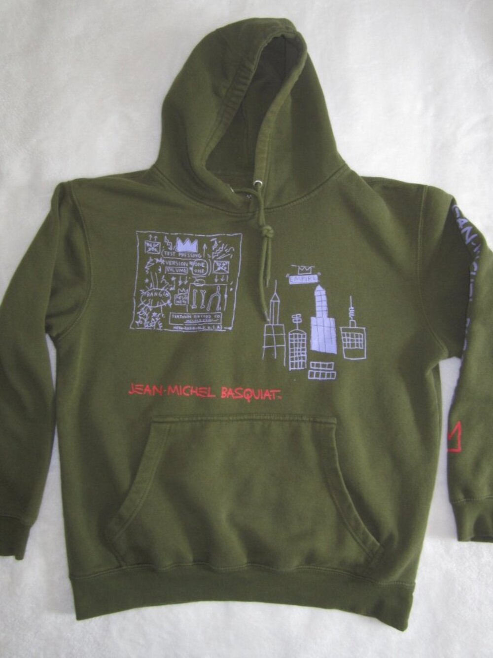 JEAN MICHEL BASQUIAT Urban Outfitters Tartown Record Hoddie Sweatshirt Medium